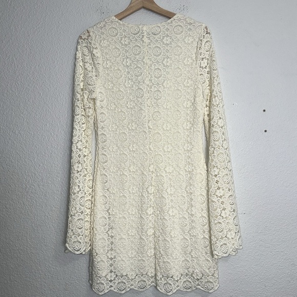 House of Harlow 1960 Revolve Birkin Mini Lace Dress Ivory Womens Medium Wedding - Picture 3 of 13